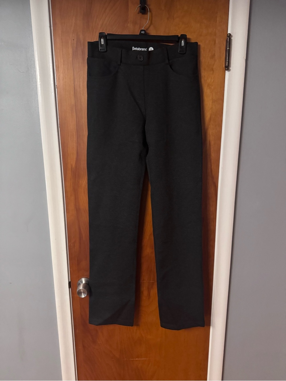 Betabrand Charcoal Women's Straight-Leg Dress Pants